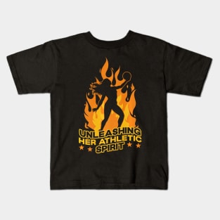 Unleashing Her Athletic Spirit, Serve, Womens Volleyball Premium Kids T-Shirt